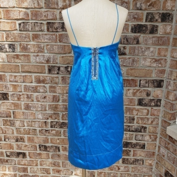 Rebecca Taylor Silk Stretch Slip Dress Blue size 4 - Picture 1 of 7